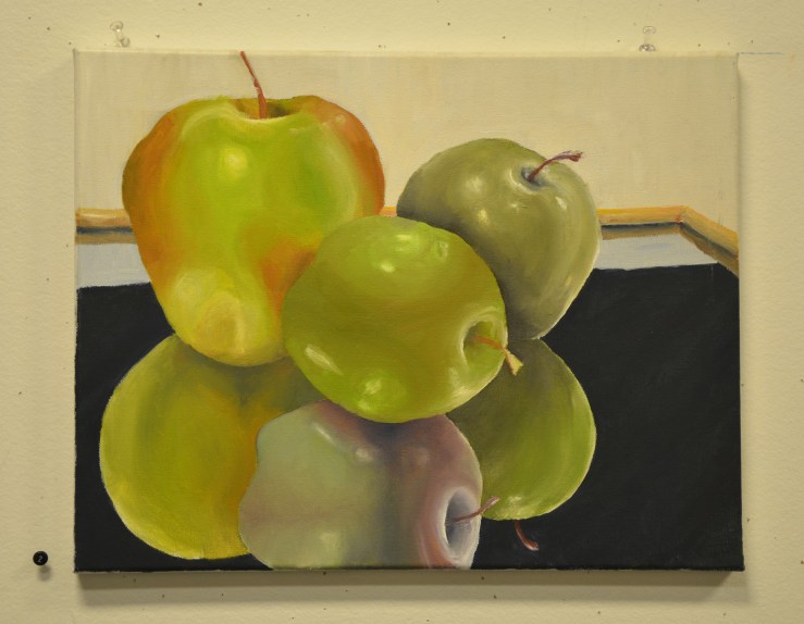 Reflected Apples (oil paint)